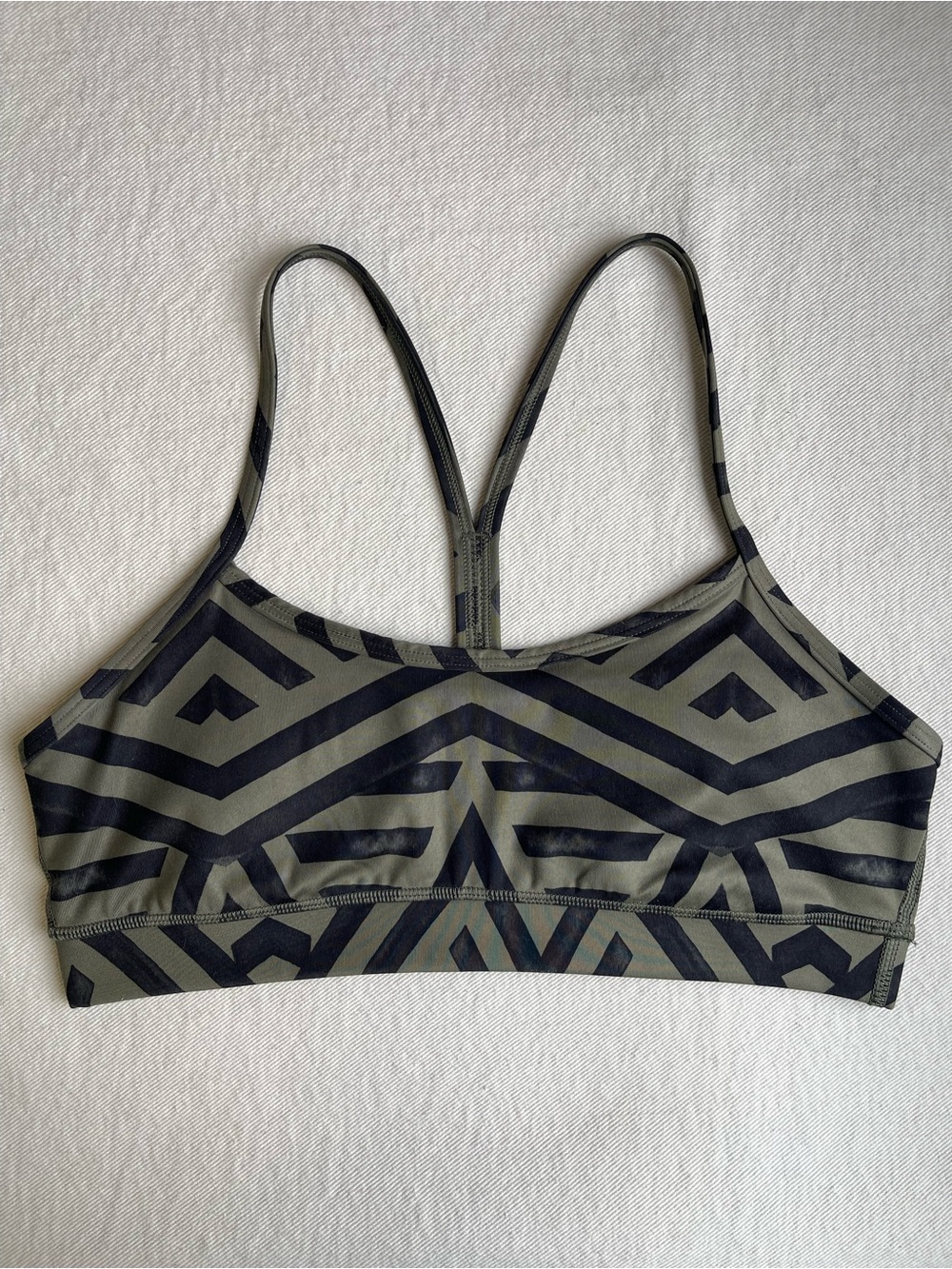 Lululemon Fatigue Green Chevron Bra